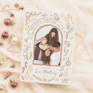 Cartes Pour Fêtes Annuelles Felices Fiestas Ilustraciones de Navidad con Foto