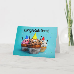 Cartes Pour Fêtes Annuelles Félicitations À Toute Personne Trois Gâteaux Heure