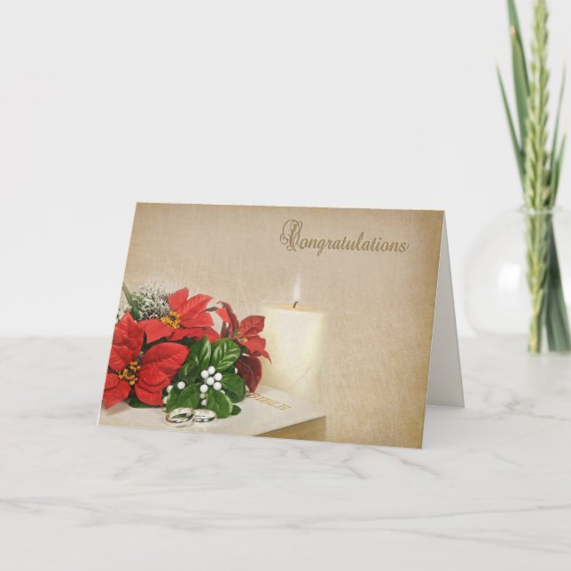 Cartes Pour Fêtes Annuelles Félicitations au Mariage de Noël (Devant)