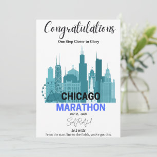Cartes Pour Fêtes Annuelles Félicitations Chicago Marathon 2025 Runner Cadeau