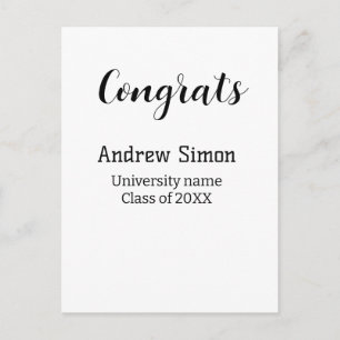 Cartes Pour Fêtes Annuelles Félicitations diplômé nom nom université promotion