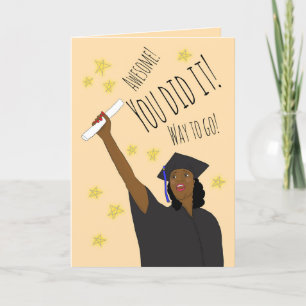 Cartes Pour Fêtes Annuelles Félicitations Femme Afro-Américaine Grad