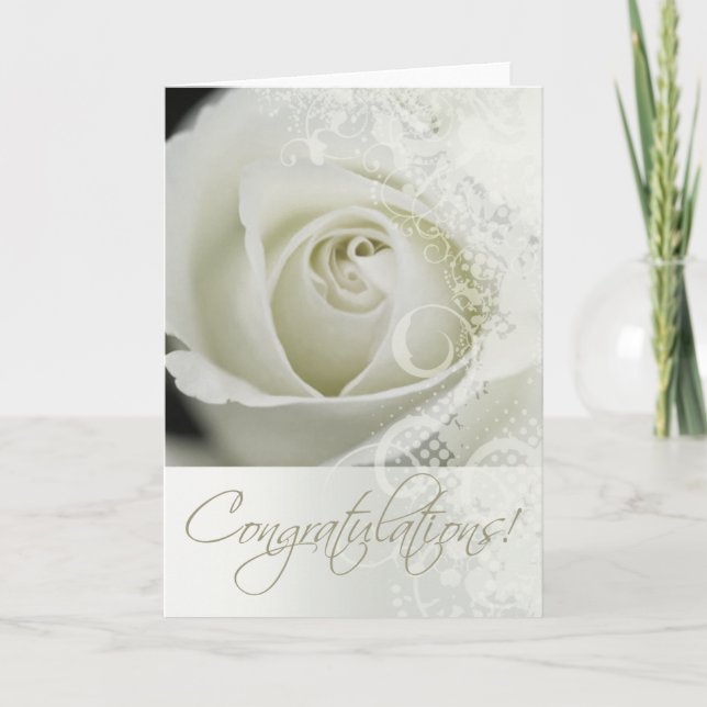 Cartes Pour Fêtes Annuelles Félicitations Mariage Rose de dentelle nuptiale (b (Devant)