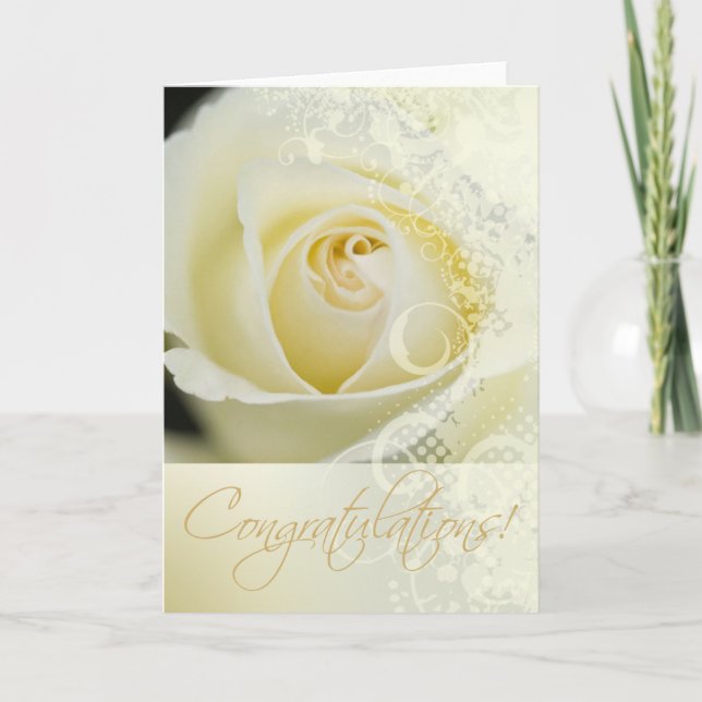 Cartes Pour Fêtes Annuelles Félicitations Mariage Rose de dentelle nuptiale (c (Devant)