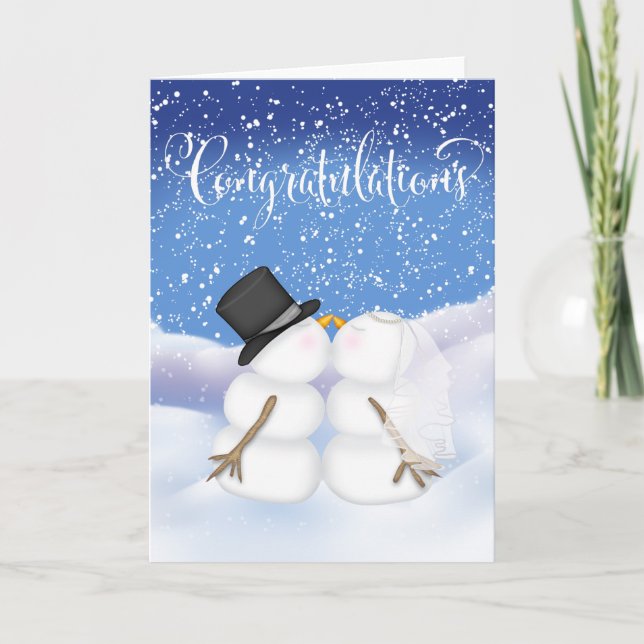 Cartes Pour Fêtes Annuelles Félicitations pour un mariage d'hiver (Devant)