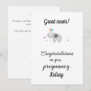 Cartes Pour Fêtes Annuelles Félicitations Pour Votre Grossesse, Personnaliser