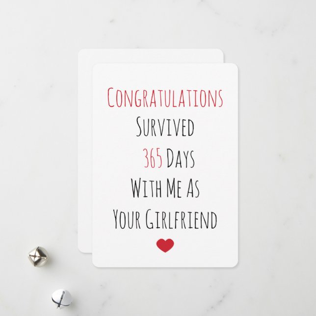 Cartes Pour Fêtes Annuelles Félicitations Survived 365 Jours (Devant/Arrière en situation)