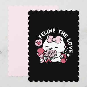 Cartes Pour Fêtes Annuelles Feline the Love - Design de chat de la belle Valen