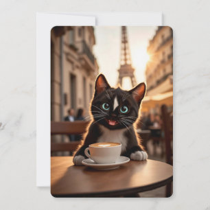 Cartes Pour Fêtes Annuelles Felini Chat à Paris - Street Café