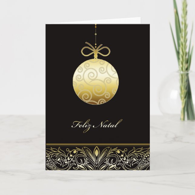 Cartes Pour Fêtes Annuelles Feliz natal, Joyeux noël en portugais (Devant)