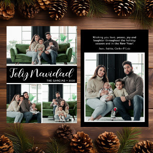 Cartes Pour Fêtes Annuelles Feliz Navidad 4 Photo Flat