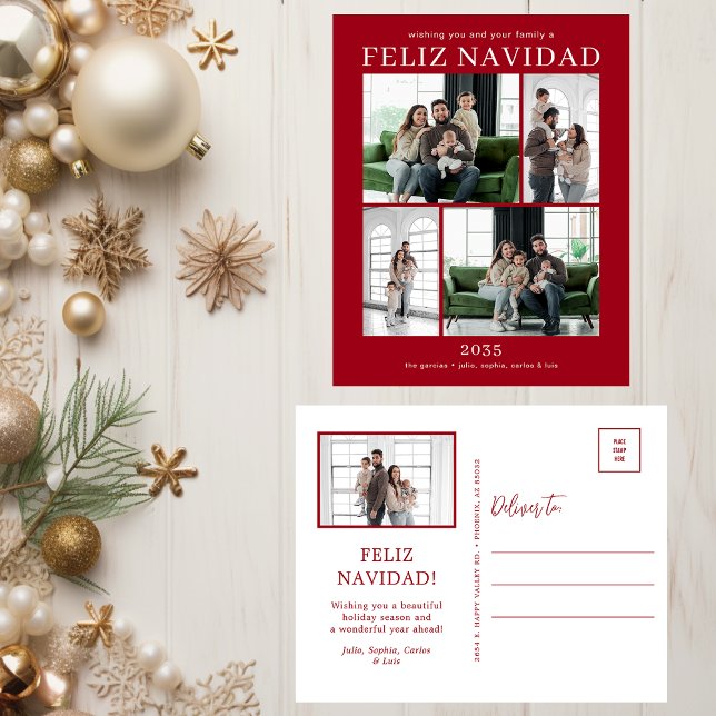 Cartes Pour Fêtes Annuelles Feliz Navidad 5 Photo (Créateur téléchargé)