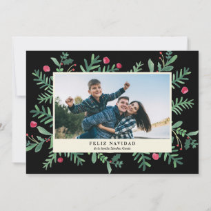 Cartes Pour Fêtes Annuelles Feliz Navidad Acuarela   Tarjeta de Navidad