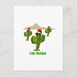 Cartes Pour Fêtes Annuelles Feliz Navidad - Arizona Noël Lumières du Saguaro