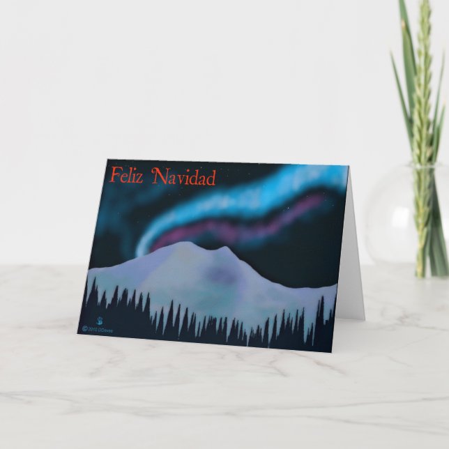 Cartes Pour Fêtes Annuelles Feliz Navidad - Blue Aurora (Devant)