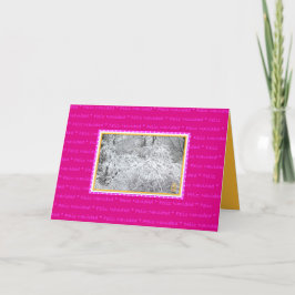 Cartes Pour Fêtes Annuelles Feliz Navidad Branches de neige sur FUSCHIA-PINK