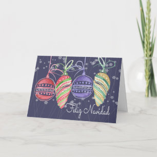 Cartes Pour Fêtes Annuelles Feliz Navidad Christmas Baubles