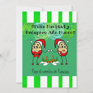 Cartes Pour Fêtes Annuelles Feliz Navidad Christmas para el Comelón Pupusas