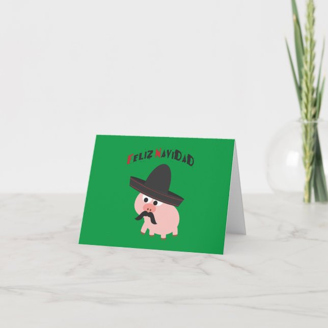 Cartes Pour Fêtes Annuelles Feliz Navidad ! Cochon (Devant)