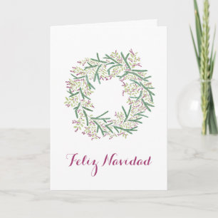 Cartes Pour Fêtes Annuelles Feliz Navidad, couronne espagnole de Noël