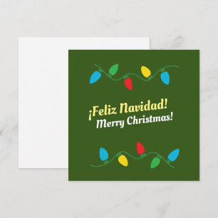 Cartes Pour Fêtes Annuelles "Feliz Navidad" en anglais et espagnol Holiday Ca