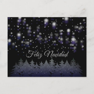 Cartes Pour Fêtes Annuelles Feliz Navidad Espagne Noël étoile neige de nuit