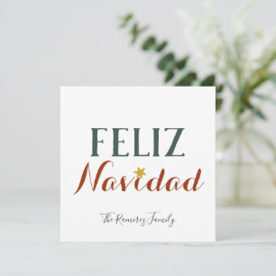 Cartes Pour Fêtes Annuelles Feliz Navidad étoile de Noël minimaliste vacances