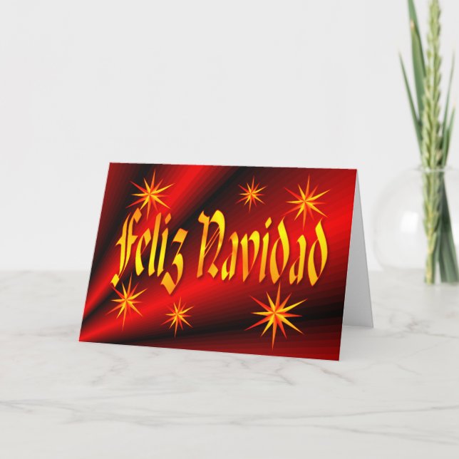 Cartes Pour Fêtes Annuelles Feliz Navidad - étoiles (Devant)