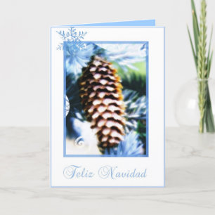 Cartes Pour Fêtes Annuelles feliz navidad fir sapin cône espagnol joyeux chris