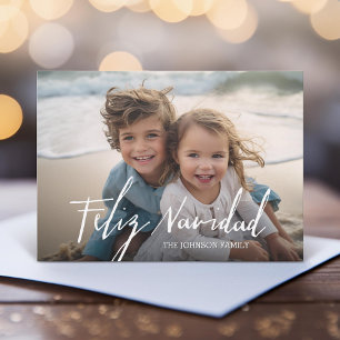 Cartes Pour Fêtes Annuelles Feliz Navidad - Joyeux Noël moderne photo complète