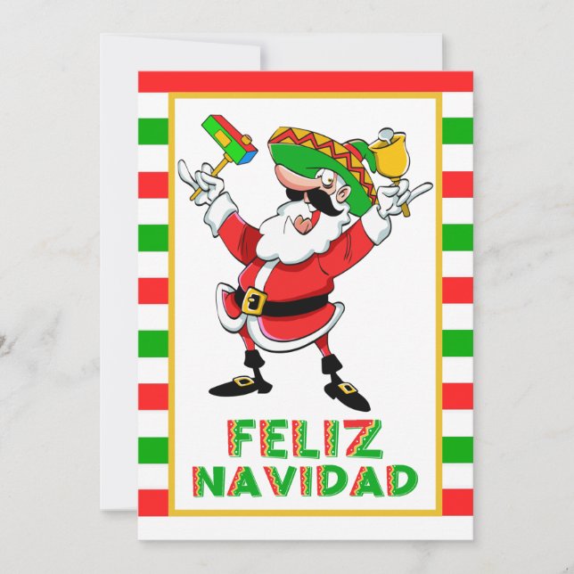 Cartes Pour Fêtes Annuelles Feliz Navidad Mexique Noël Père Noël (Devant)