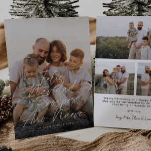 Cartes Pour Fêtes Annuelles Feliz Navidad - moderne - Script photo complet Noë