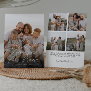 Cartes Pour Fêtes Annuelles Feliz Navidad - moderne - Script photo complet Noë