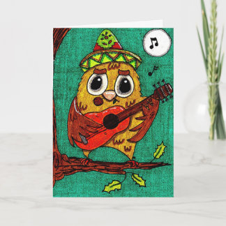 Cartes Pour Fêtes Annuelles Feliz Navidad Owl Card