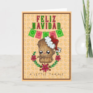 Cartes Pour Fêtes Annuelles Feliz Navidad - Petit Tamale (jaune) Bilingue