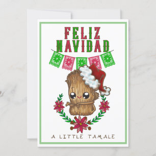 Cartes Pour Fêtes Annuelles Feliz Navidad - Petit Tamale Texte Espagnol/Anglai