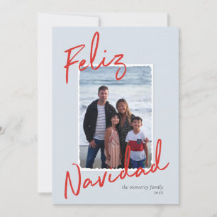 Cartes Pour Fêtes Annuelles Feliz Navidad Red Blue