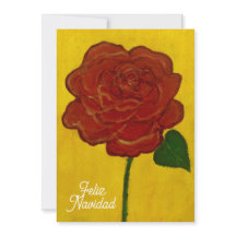 Feliz Navidad Red Rose Painted