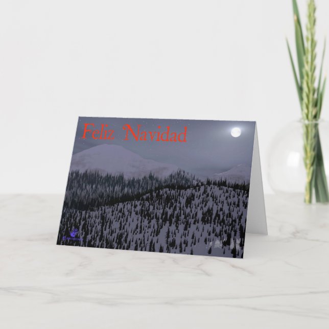 Cartes Pour Fêtes Annuelles Feliz Navidad - Soirée Froide En Idaho (Devant)