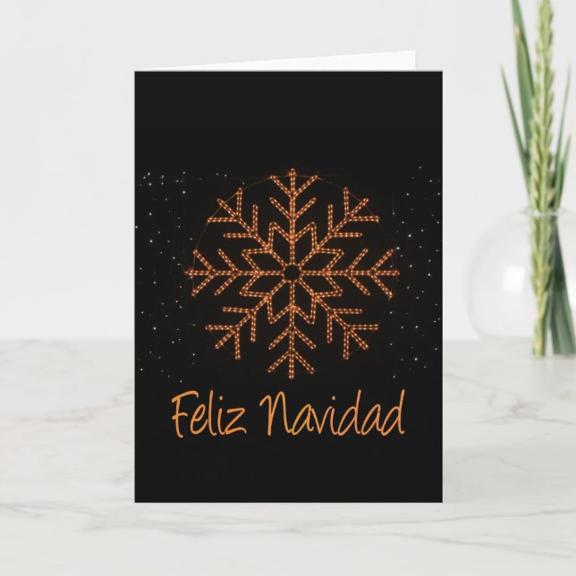Cartes Pour Fêtes Annuelles Feliz Navidad Spanish Crystal Lights (Devant)