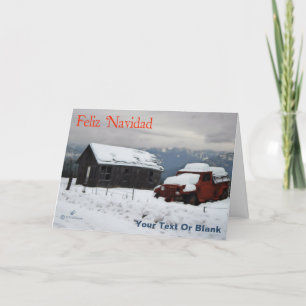 Cartes Pour Fêtes Annuelles Feliz Navidad - Vieux Camion Rouge