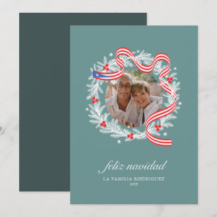 Cartes Pour Fêtes Annuelles Feliz Navidad Wreath Photo Appartement Holiday Car
