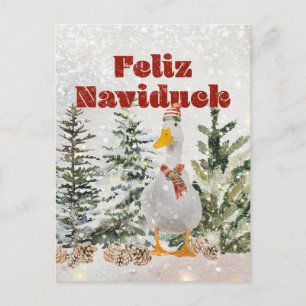 Cartes Pour Fêtes Annuelles Feliz Naviduck Aquarelle Canard