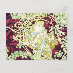 Cartes Pour Fêtes Annuelles Femme à marguerite - Mucha textile repro Noël