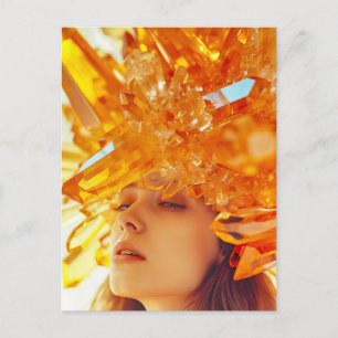 Cartes Pour Fêtes Annuelles Femme au Masque de Cristal Orné de Topaze Minérale