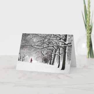 Cartes Pour Fêtes Annuelles Femme dans le manteau rouge