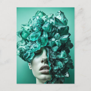 Cartes Pour Fêtes Annuelles Femme de masque de cristal ornée de fluorite minér