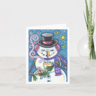 CARTES POUR FÊTES ANNUELLES FEMME DE NEIGE, GINGERPREAD MAN, CHOCOLAT CHAUD MU