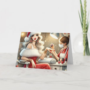 Cartes Pour Fêtes Annuelles Femme élégante personnalisée Obtenir des Noël manu