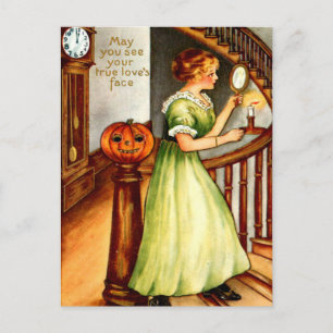 Cartes Pour Fêtes Annuelles Femme et lanterne de Jack O